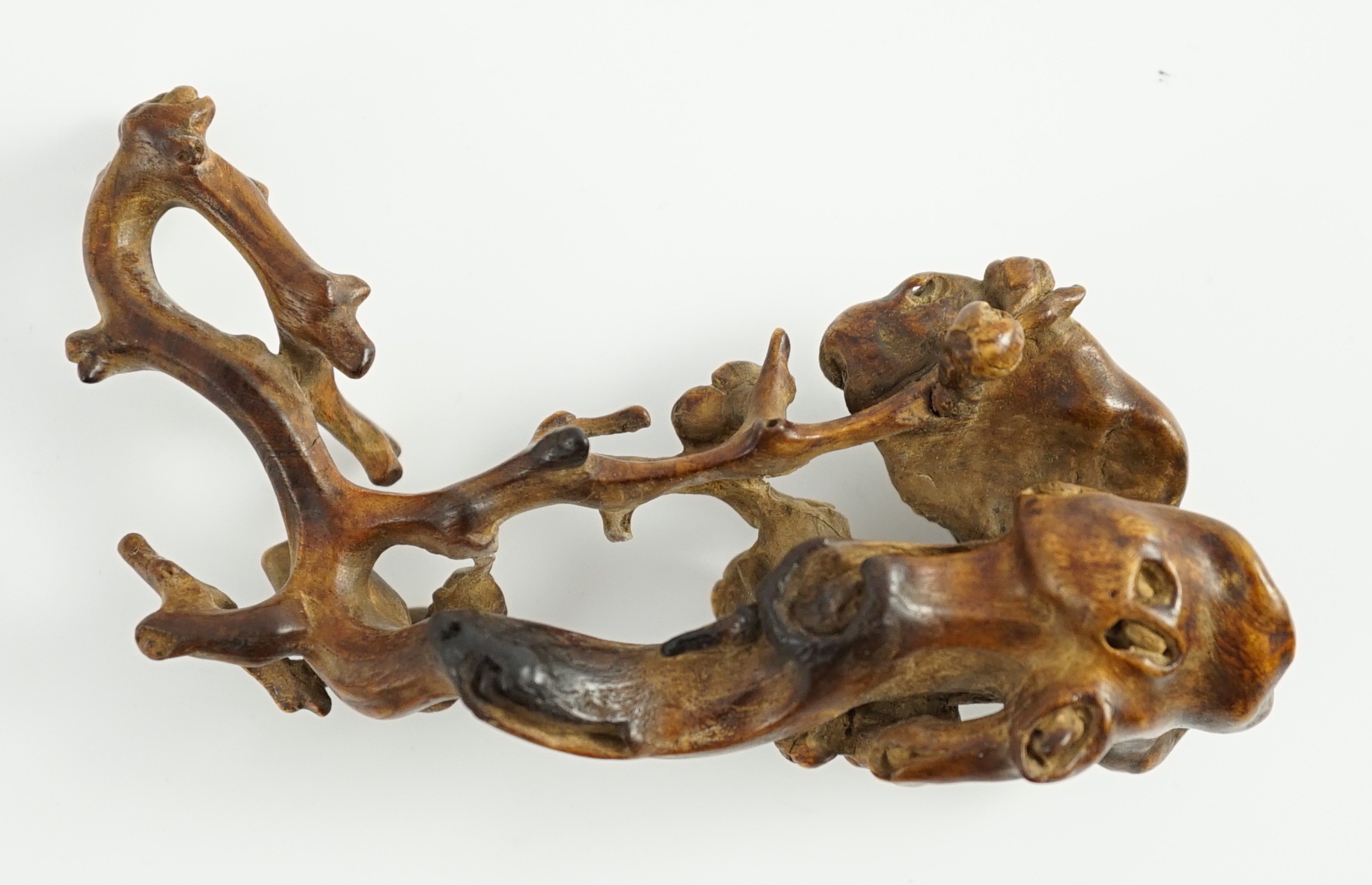A Chinese aloeswood (?) carving, 10cm, boxed